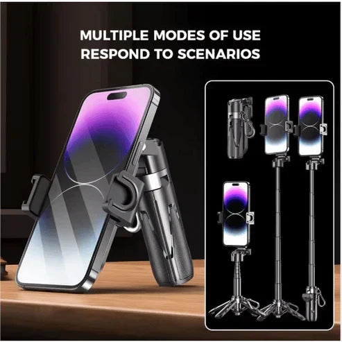 Mini Grip Quadripod with Bluetooth Remote – Portable Tripod Stand for Phone & Vlogging