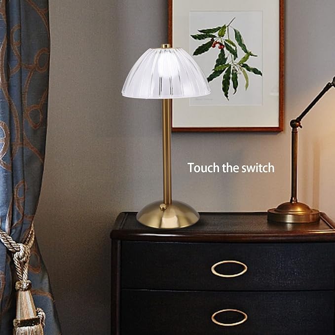 Modern Gold Table Lamp with Pleated Shade – Home Decor Lighting