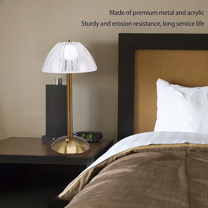 Modern Gold Table Lamp with Pleated Shade – Home Decor Lighting