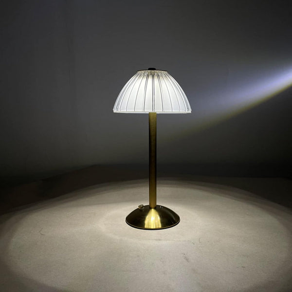 Modern Gold Table Lamp with Pleated Shade – Home Decor Lighting