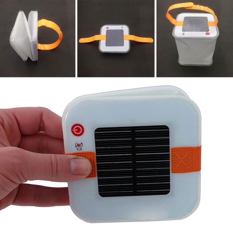 New LED Lantern Solar Collapsible Camp Flashlight Torch Light Waterproof Lantern Handheld