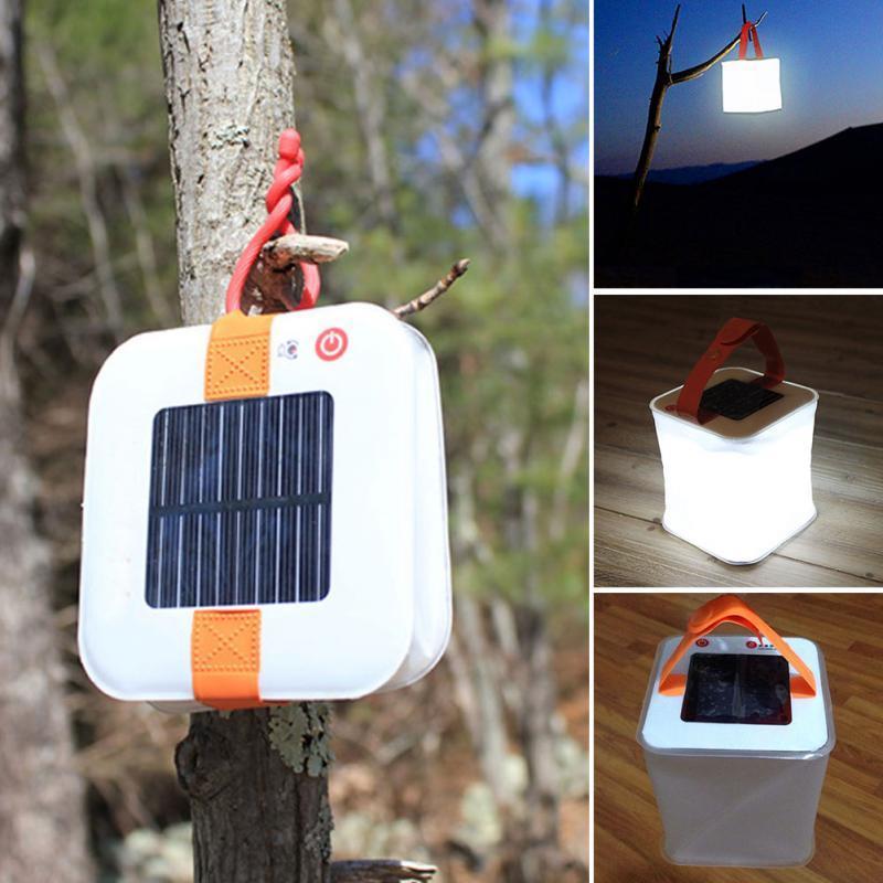 New LED Lantern Solar Collapsible Camp Flashlight Torch Light Waterproof Lantern Handheld