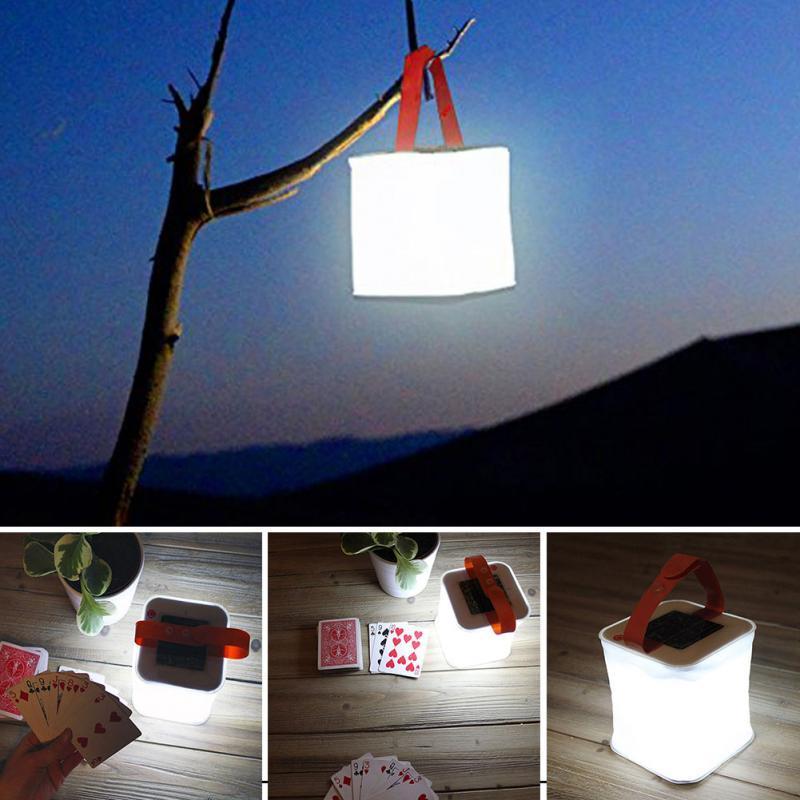 New LED Lantern Solar Collapsible Camp Flashlight Torch Light Waterproof Lantern Handheld