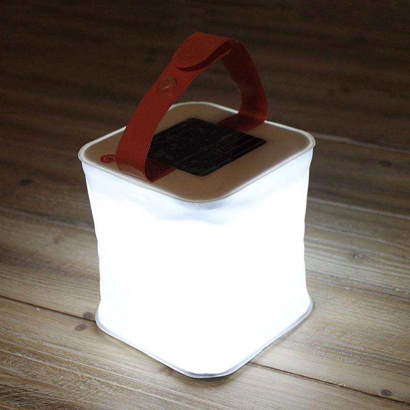 New LED Lantern Solar Collapsible Camp Flashlight Torch Light Waterproof Lantern Handheld