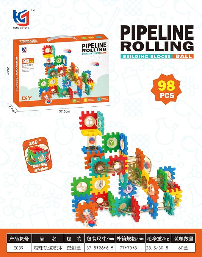 Pipeline Rolling Block Building Set – Building Engineering Toys