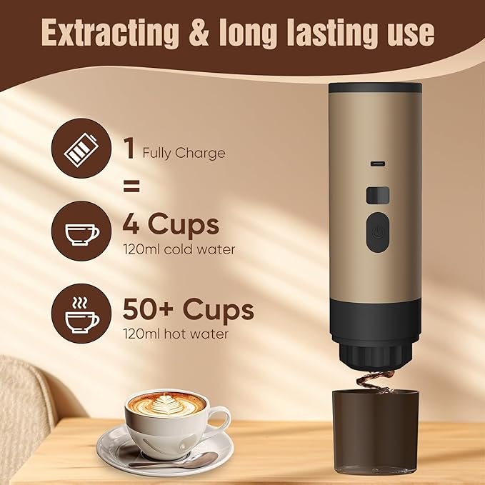 Portable & Automatic Coffee Maker – Cordless Beverage Preparation