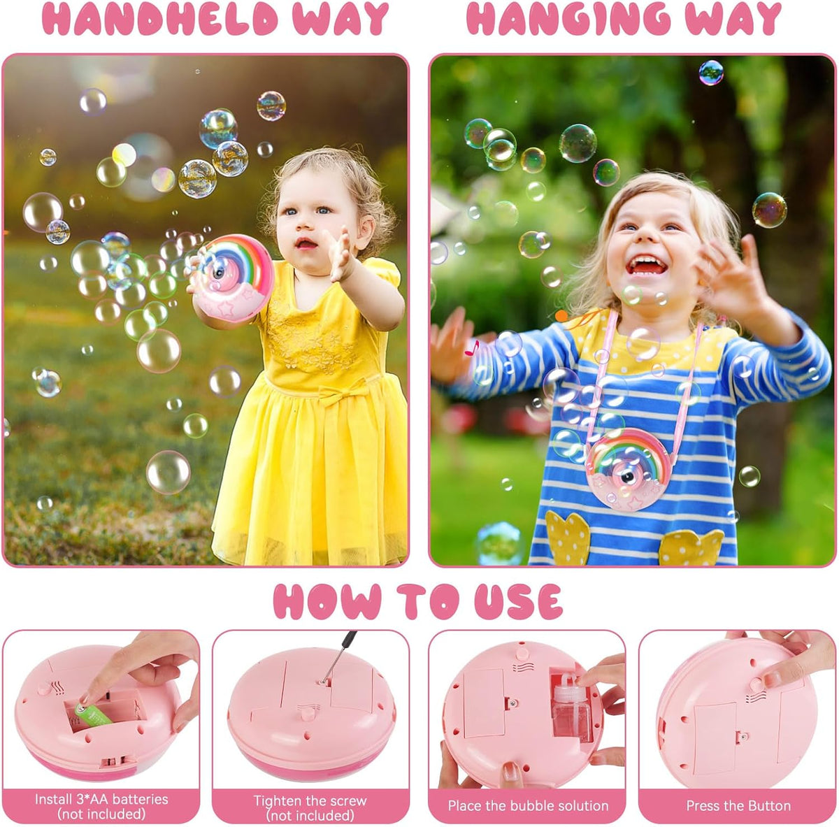 Rainbow Bubble Machine – Outdoor Water Toys