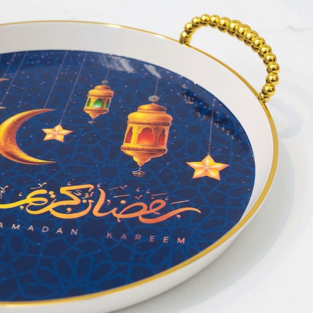 Ramadan Kareem Round Decorative Serving Tray – Home & Kitchen