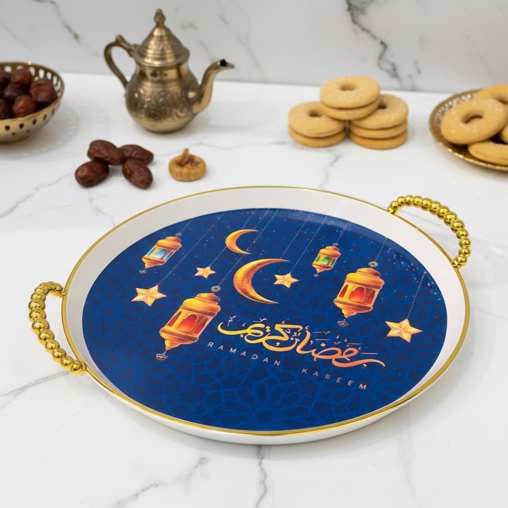 Ramadan Kareem Round Decorative Serving Tray – Home & Kitchen