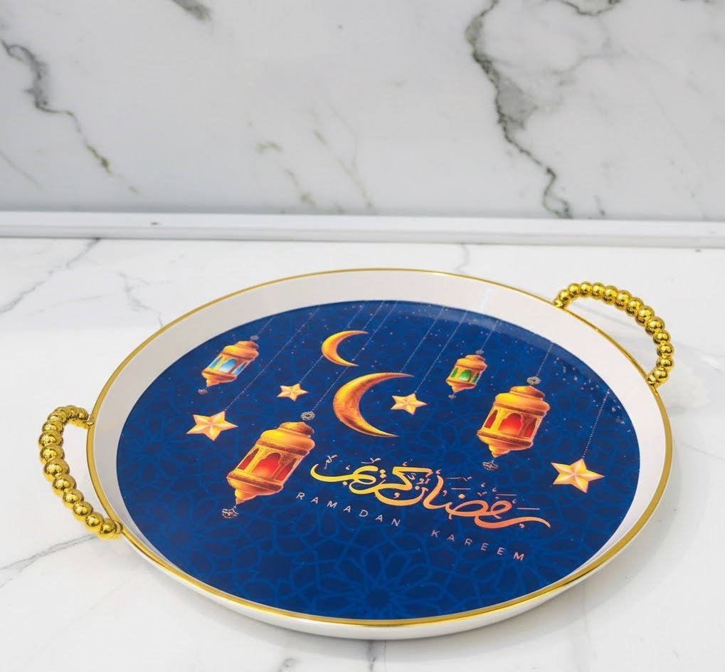 Ramadan Kareem Round Decorative Serving Tray – Home & Kitchen