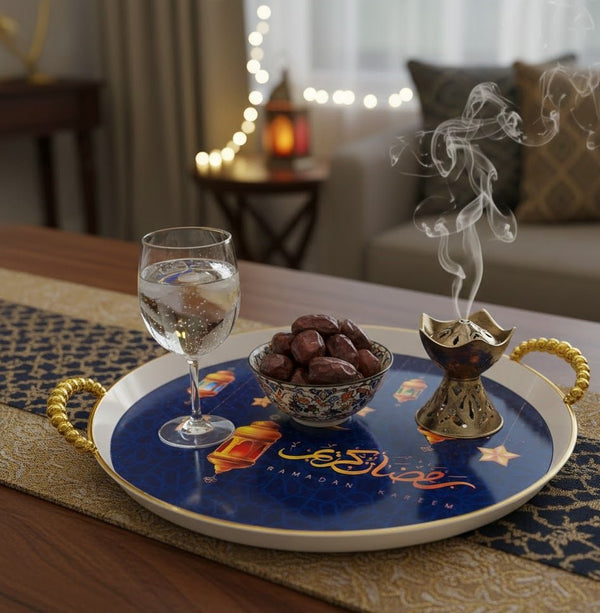 Ramadan Kareem Round Decorative Serving Tray – Home & Kitchen