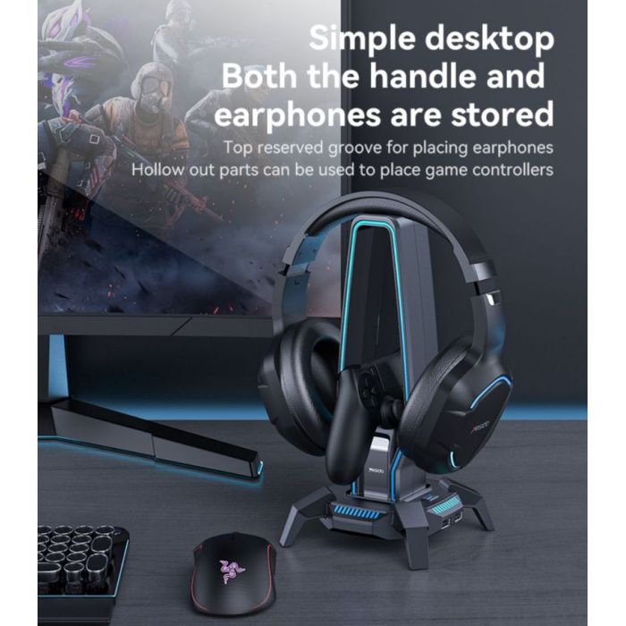 RGB Multifunctional Headphone Holder – Phone Tablet Stands