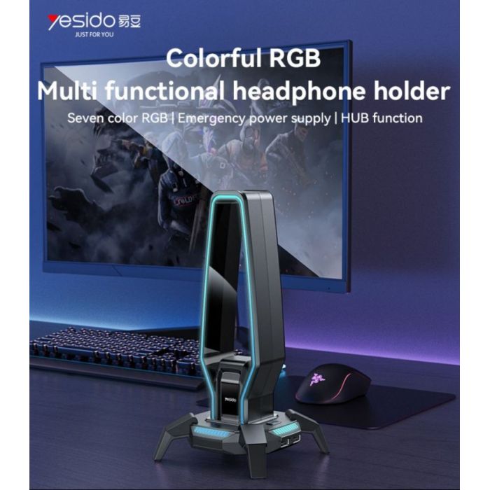 RGB Multifunctional Headphone Holder – Phone Tablet Stands