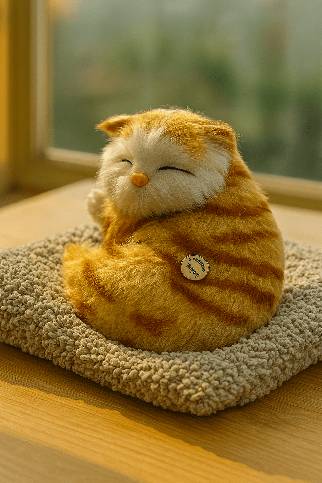 Sleeping Cat Plush Toy with Sound – Pet Supplies