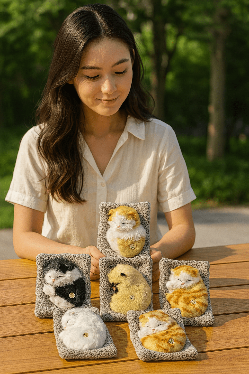 Sleeping Cat Plush Toy with Sound – Pet Supplies