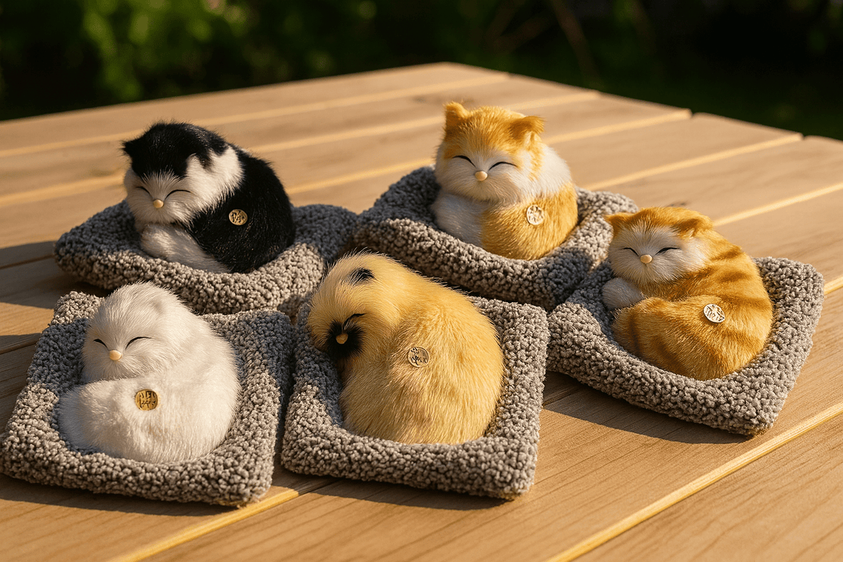 Sleeping Cat Plush Toy with Sound – Pet Supplies
