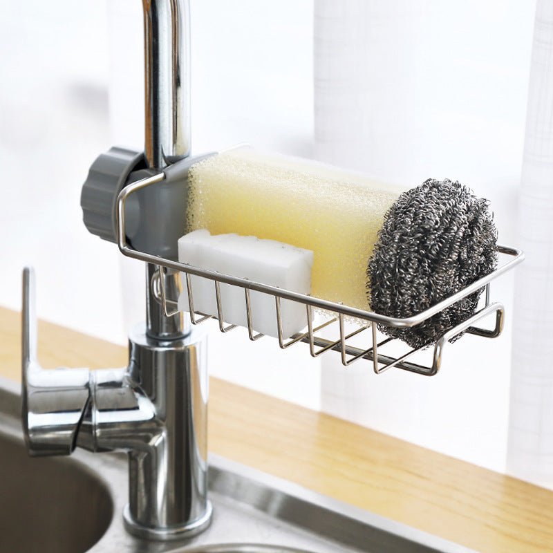 Stainless Steel Faucet Shelf – Kitchen Storage Organization