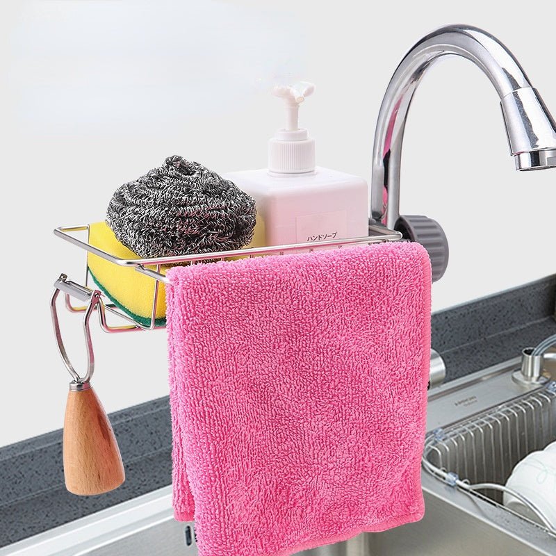 Stainless Steel Faucet Shelf – Kitchen Storage Organization