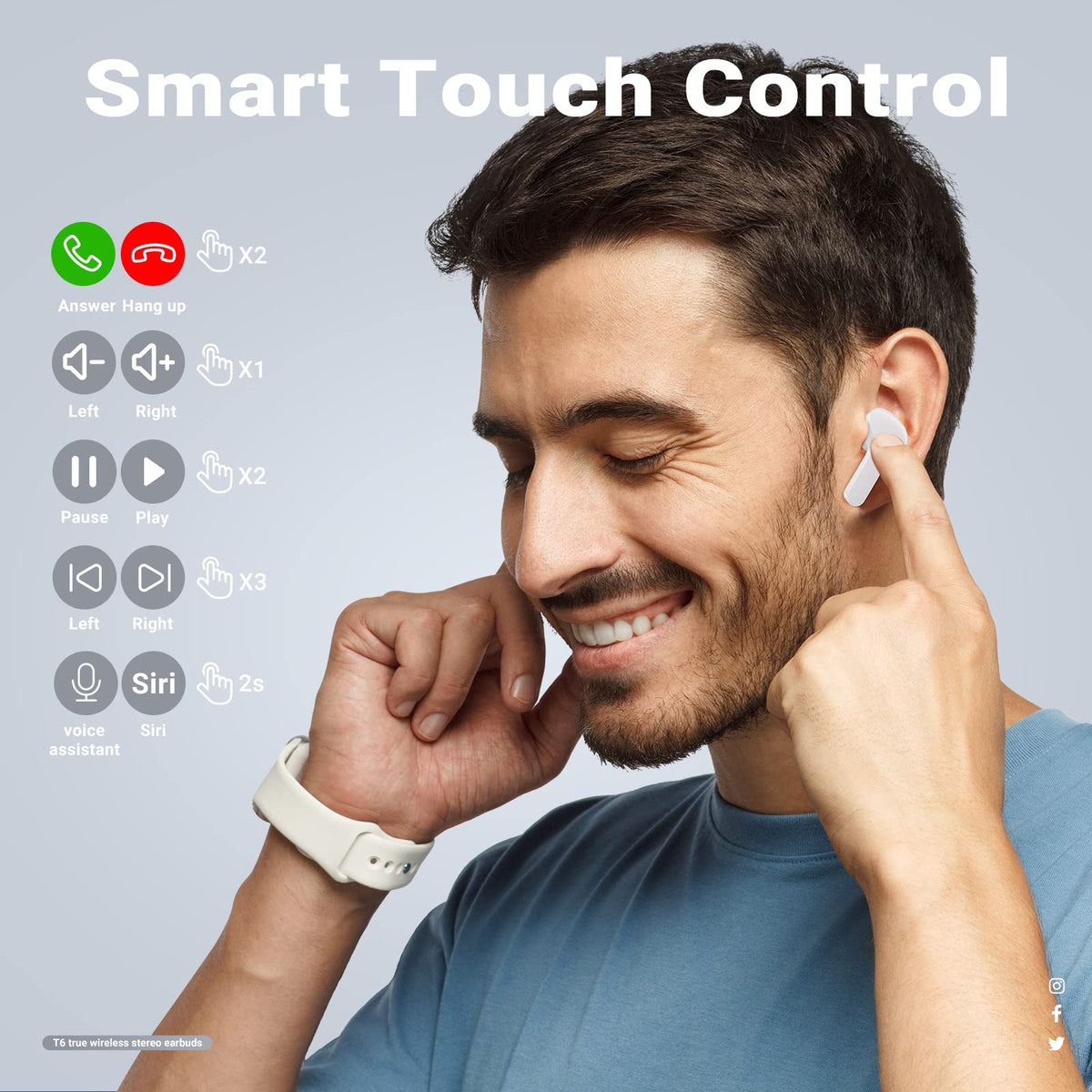 T6 Crystal Wireless Earphones – Audio Speakers Headphones