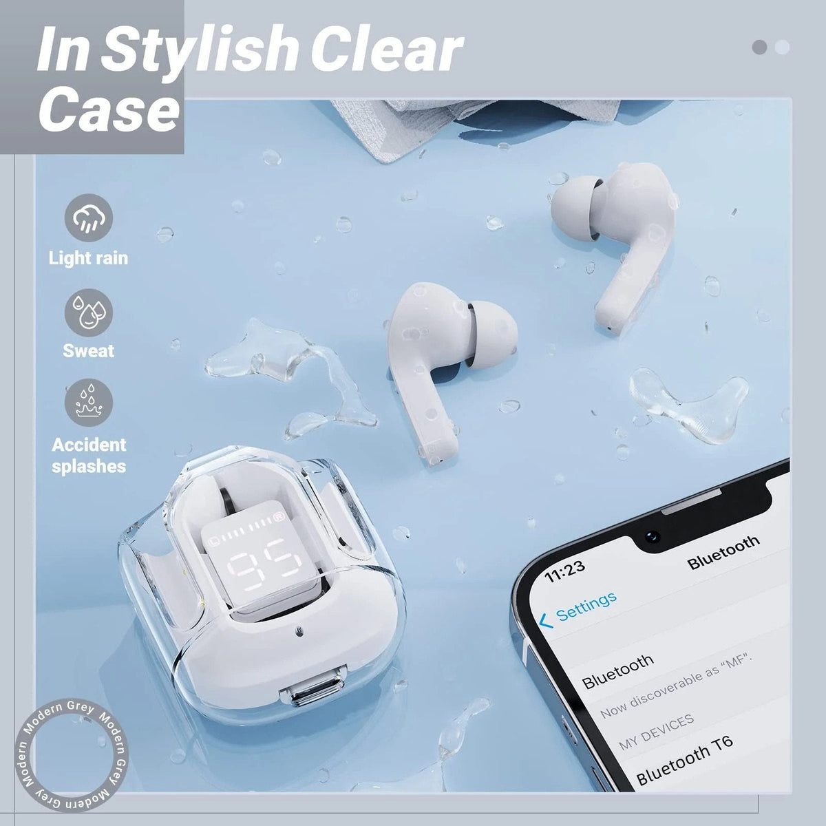 T6 Crystal Wireless Earphones – Audio Speakers Headphones