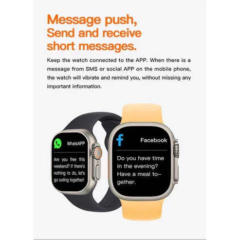 T800 Ultra Smartwatch 1.99" – Bluetooth Call | Fitness Tracking | Long Battery | Sports Modes