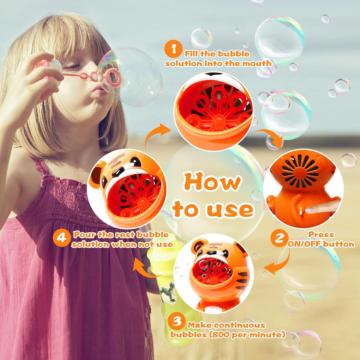 Tiger Bubble Machine – Outdoor Water Toys