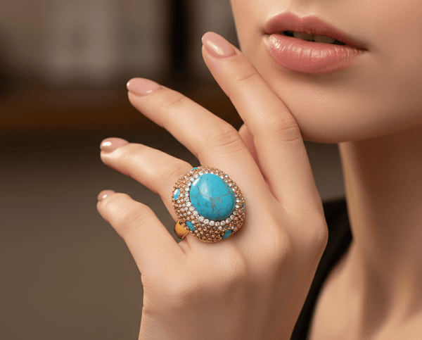 Turquoise Crystal Ring – Jewelry Watches