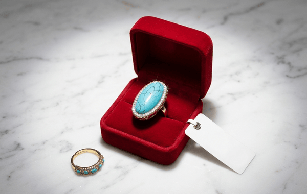 Turquoise Oval Crystal Statement Ring – Jewelry Watches