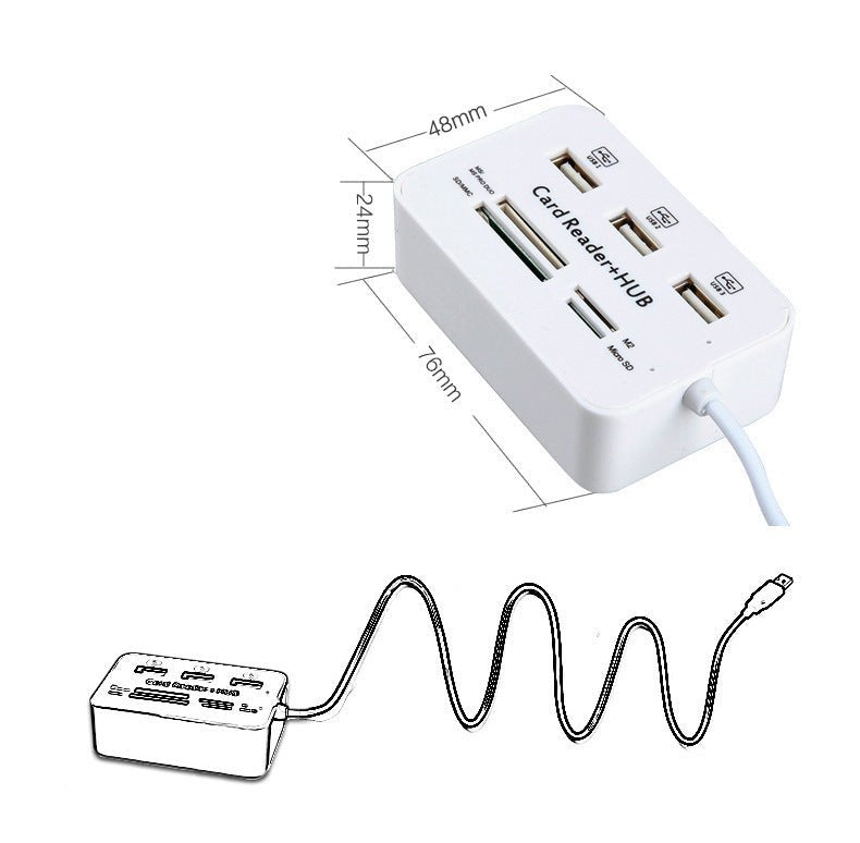USB 2.0 Hub Multi-Card Reader – Charging Docks