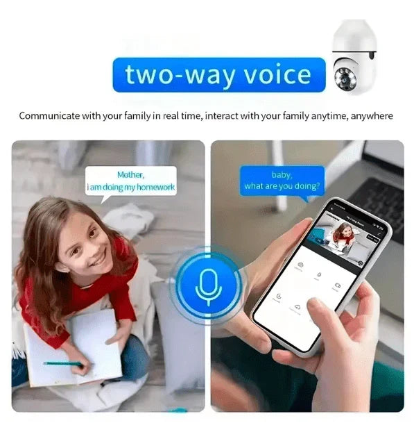 WiFi Smart Panorama Camera – 360° Bulb Security Camera | Night Vision | Mobile App Control