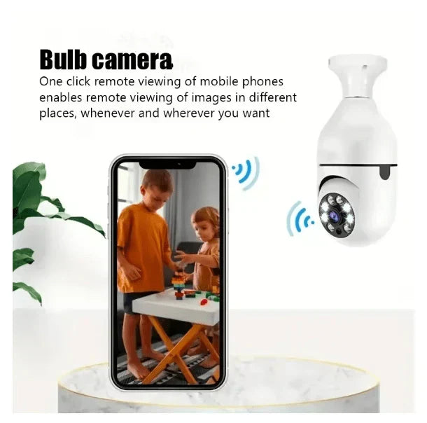 WiFi Smart Panorama Camera – 360° Bulb Security Camera | Night Vision | Mobile App Control