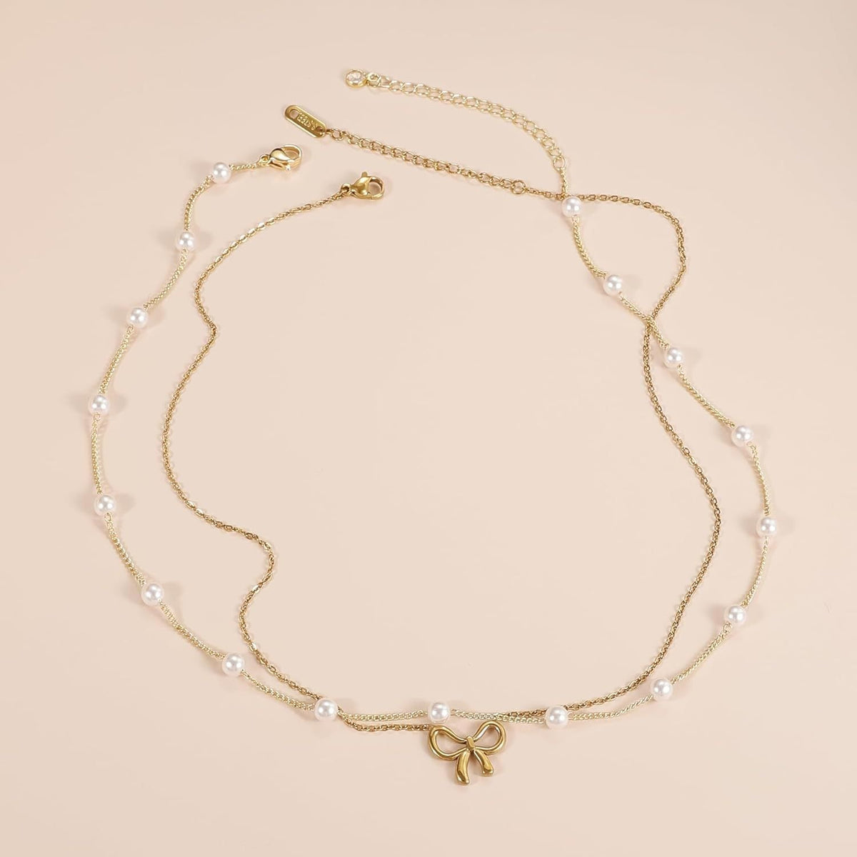Women's Minimalist And Versatile Pearl Bow Necklace Fashion Jewelry