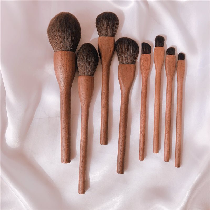 Wood Handle Makeup Brush Set Blush Brush Set Eye Eyeliner Powder Foundation
