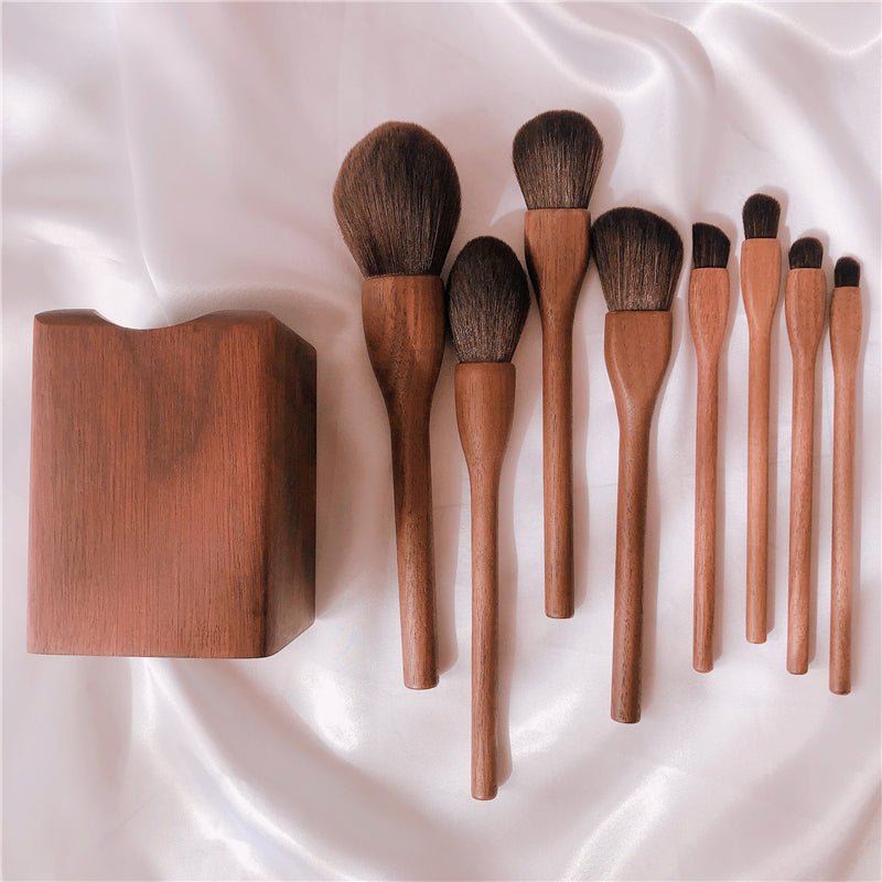 Wood Handle Makeup Brush Set Blush Brush Set Eye Eyeliner Powder Foundation
