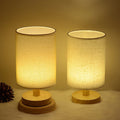 Wooden Cloth Cover Study Desk Lighting Table Lamp